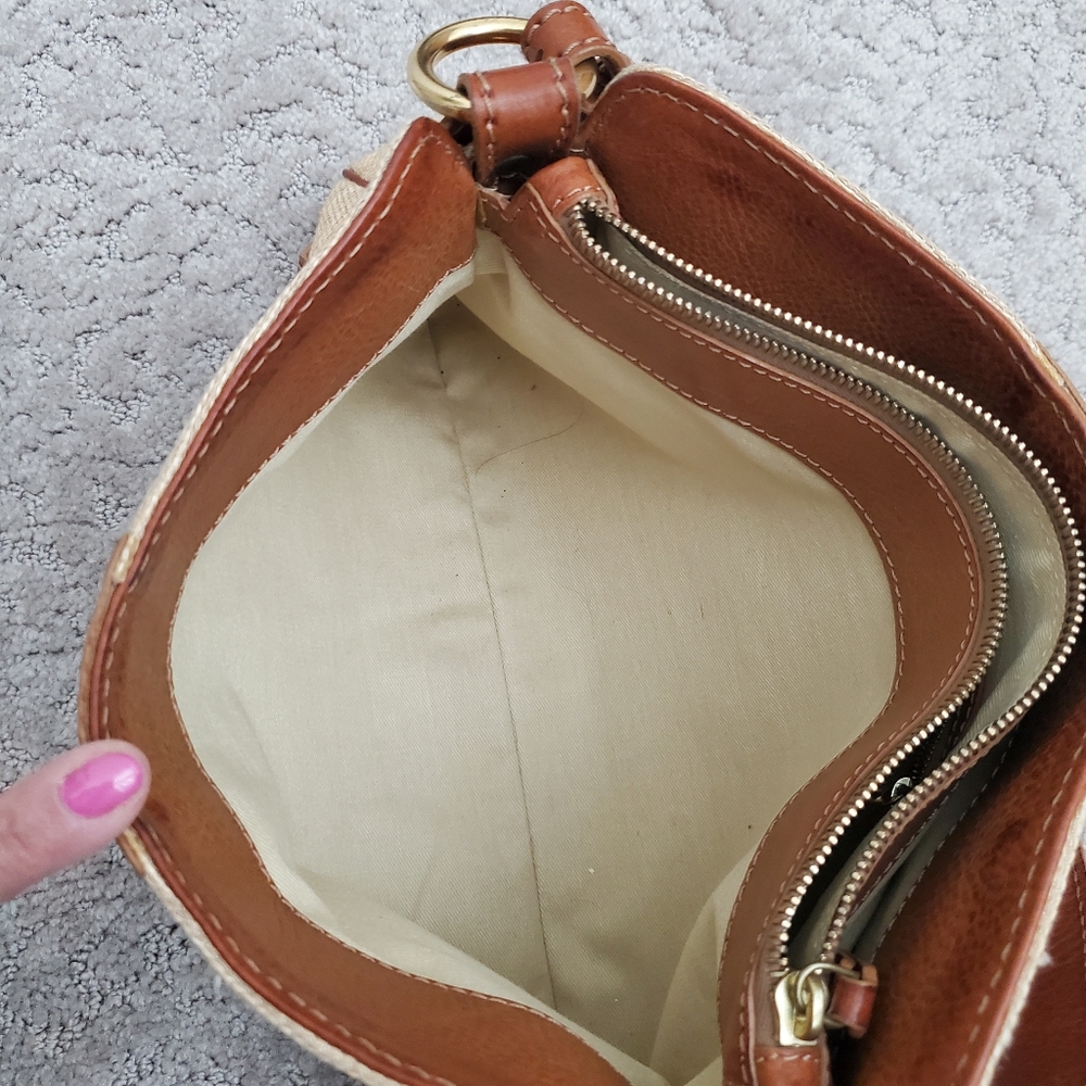 Valentino Garavani Leather and Canvas Handbag - Picture 5 of 14